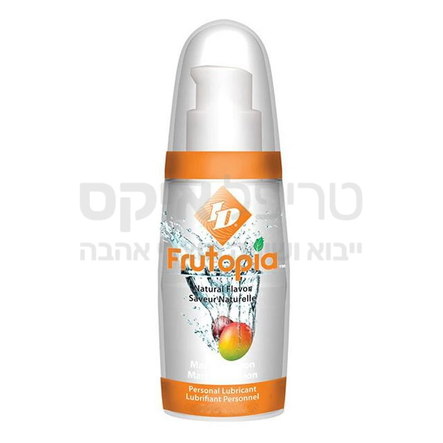 FRUTOPIA ג'ל מתלקק בטעמים על בסיס מים - אריזת ענק חסכונית! צבע שקוף, אינו דביק, אינו מכתים. מאושר משרד הבריאות הישראלי & האמריקאי. מומלץ לשימוש על ידי רופאים. בטוח לשימוש אינטימי, מתאים לשימוש עם קונדומים ומוצרי לטקס שונים. אריזת חיסכון, בעל לחצן משאבה-כל לחיצה מנה מדוייקת. מוצר מעולה מבית איי די לובריקנט - ארה"ב. מומלץ למין אוראלי בטעמים!